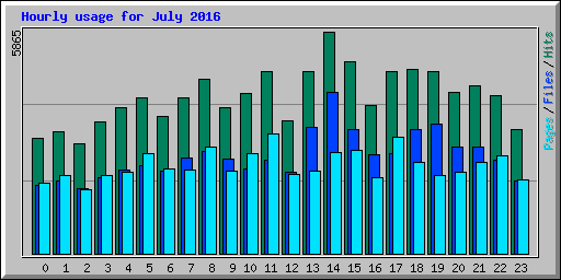 Hourly usage for July 2016
