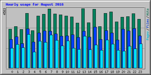 Hourly usage for August 2016