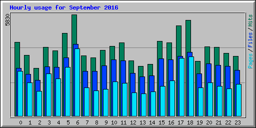 Hourly usage for September 2016