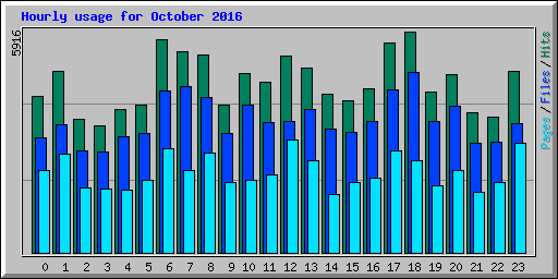 Hourly usage for October 2016