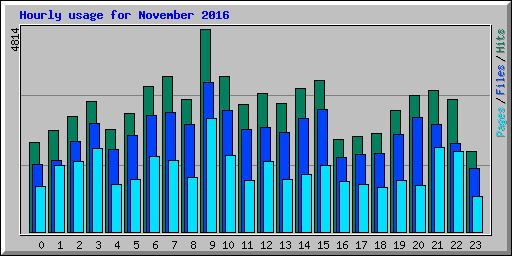 Hourly usage for November 2016