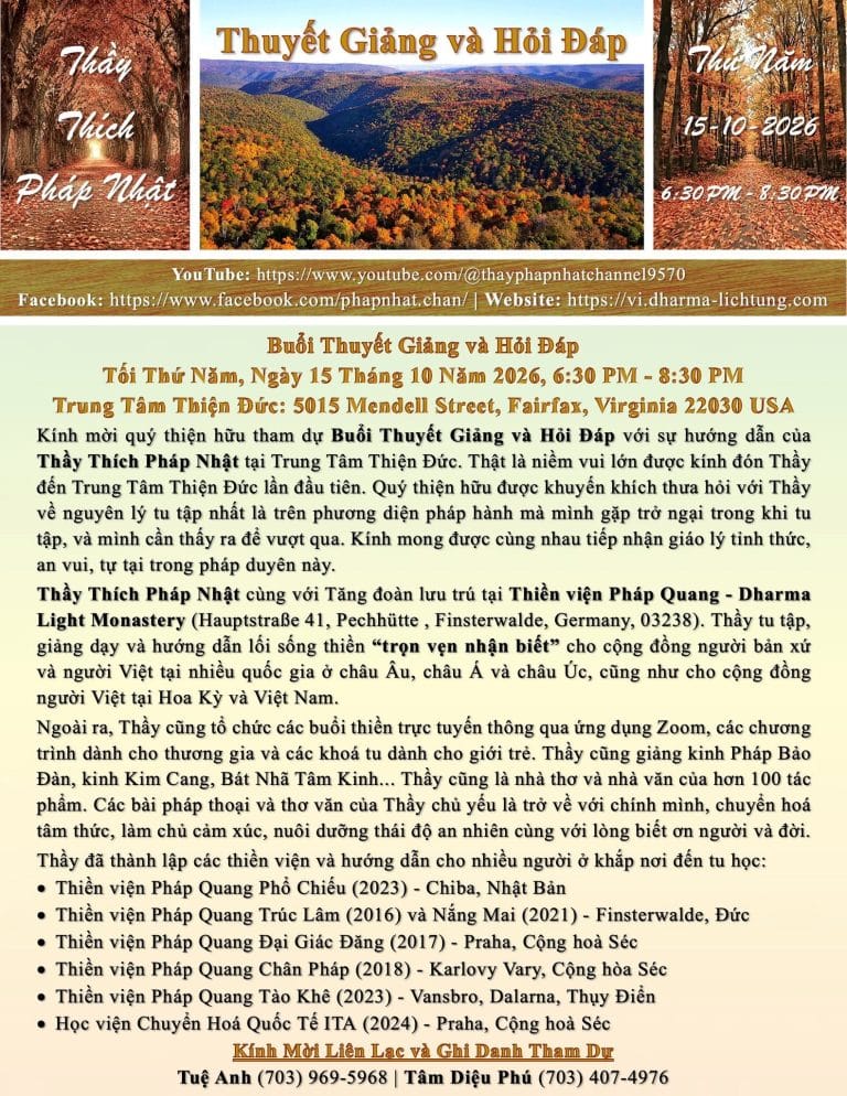 ThuyetGiangHoiDapThayThichPhapNhat15October2026